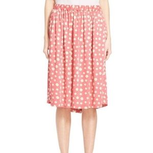 Comme des Garcons pink dot satin skirt